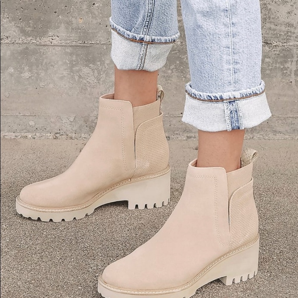 Huey Blush Suede Leather Ankle Boots - BRAND NEW